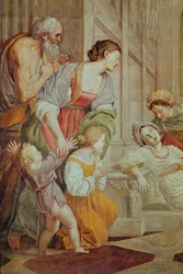 Détail de la mort de Sainte Cécile, vers 1614 (détail)